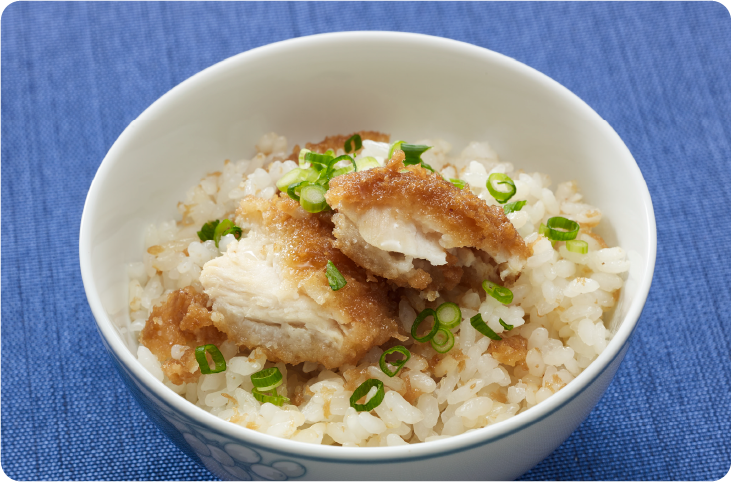 甘辛チキン南蛮カツの炊き込みごはん